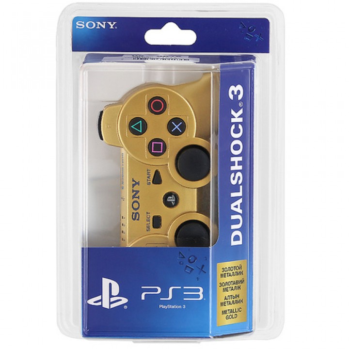 Джойстик игровой PS 3 Controller Wireless Dual Shock bluetooth gold